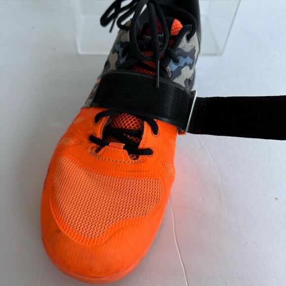 Reebok Men’s Sz 11 Crossfit Lifter 2.0 Shoes Neon Orange Black Camo V67579